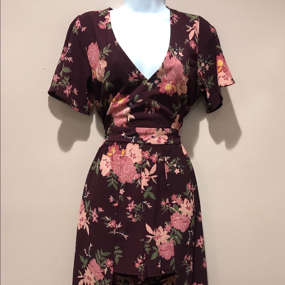 Floral V-Neck Wrap Dress